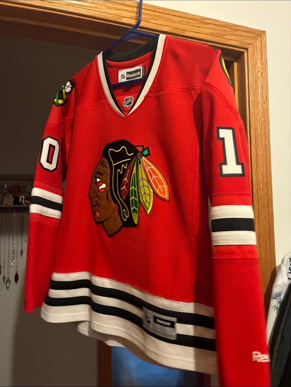 Reebok Red Chicago Blackhawks Hockey Jersey with Black & White Trim